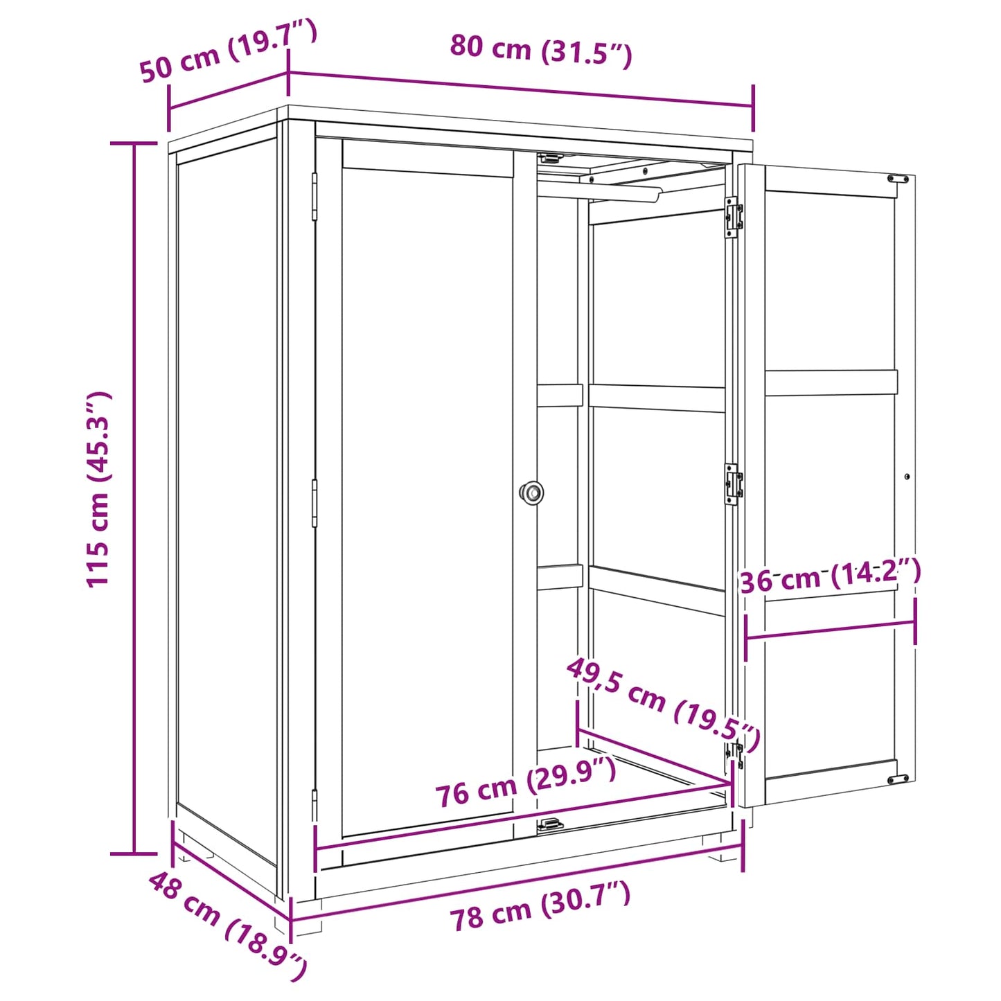 Guardaroba con archiviazione Marrone Legno multistrato