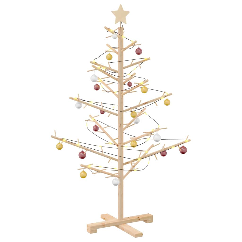 Albero di Natale in legno con supporto Naturale 125 cm | homemem39