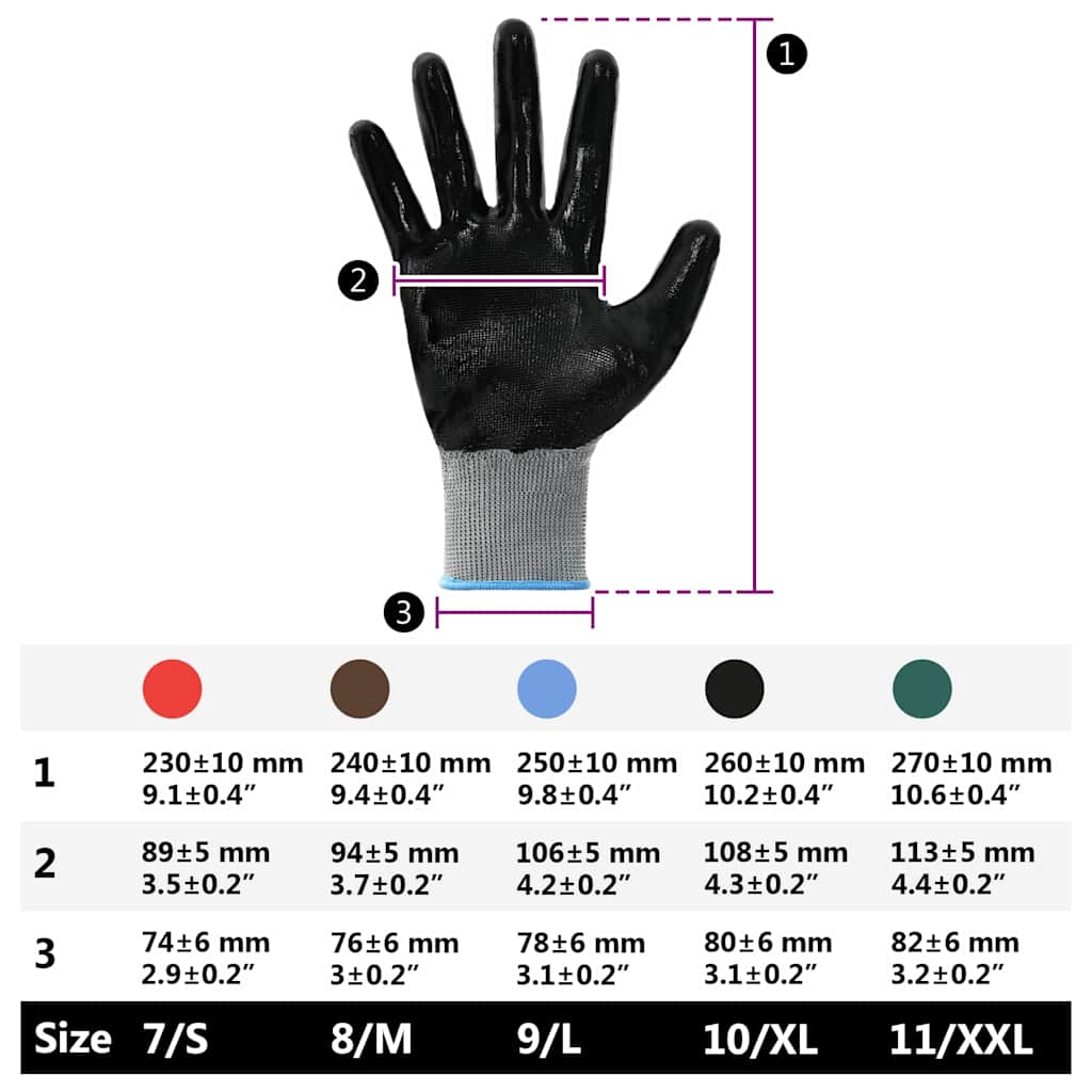 Guanti da Lavoro 24 pcs Grigio e Nero 9 / l Poliestere | homemem39