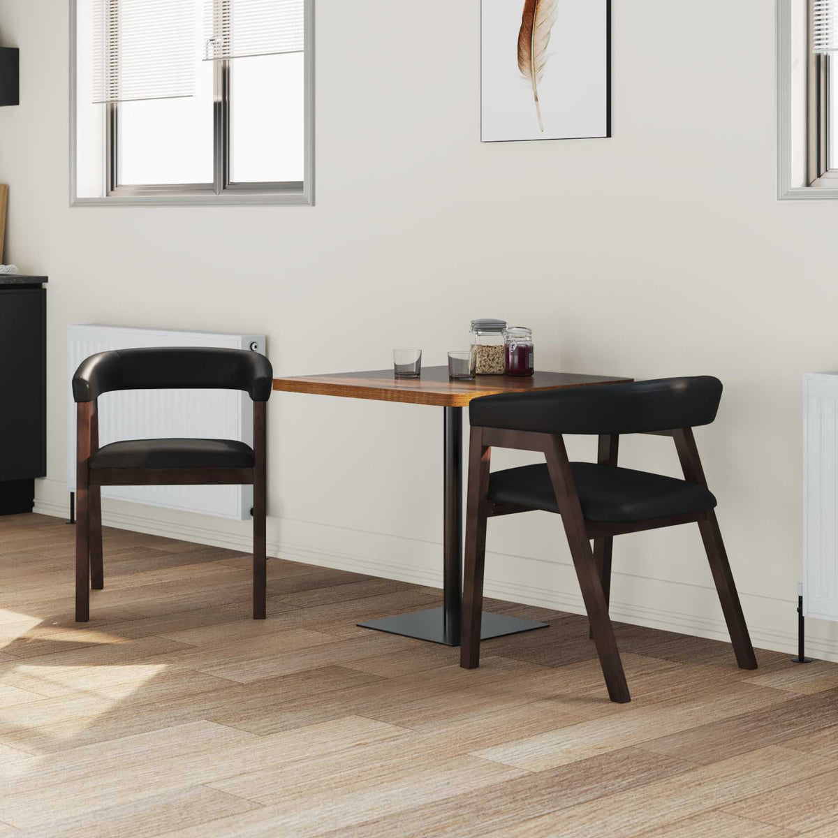Sedie da pranzo 2 pz Legno di gomma solido Marrone Chiaro - homemem39