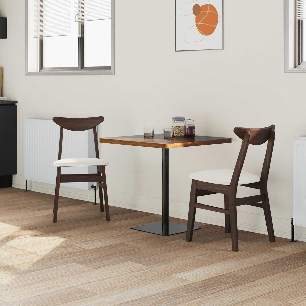 Sedie da pranzo 2 pz Legno di gomma solido Marrone Chiaro - homemem39