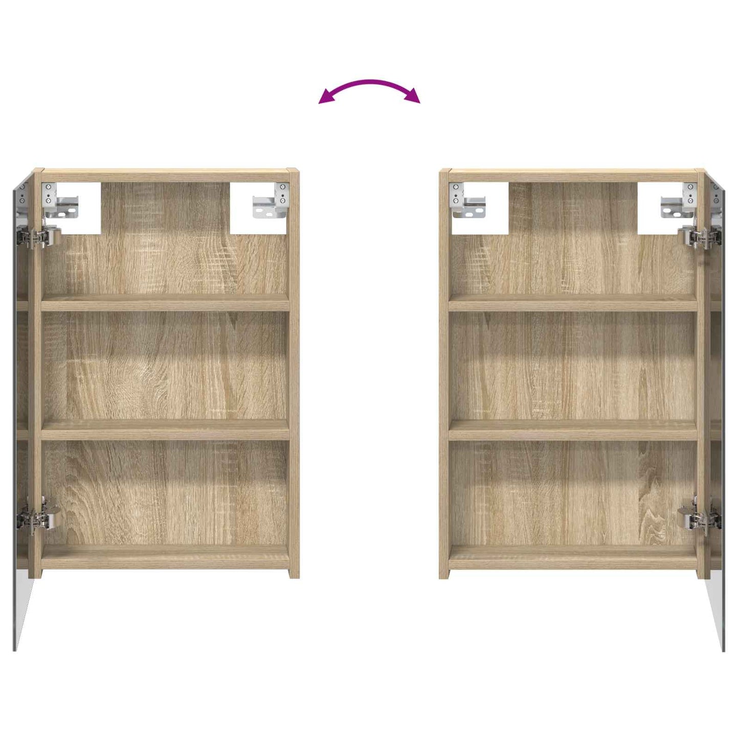 Set di Armadi da Bagno con porta 3 pcs 100 x 10,5 x 60,5 cm