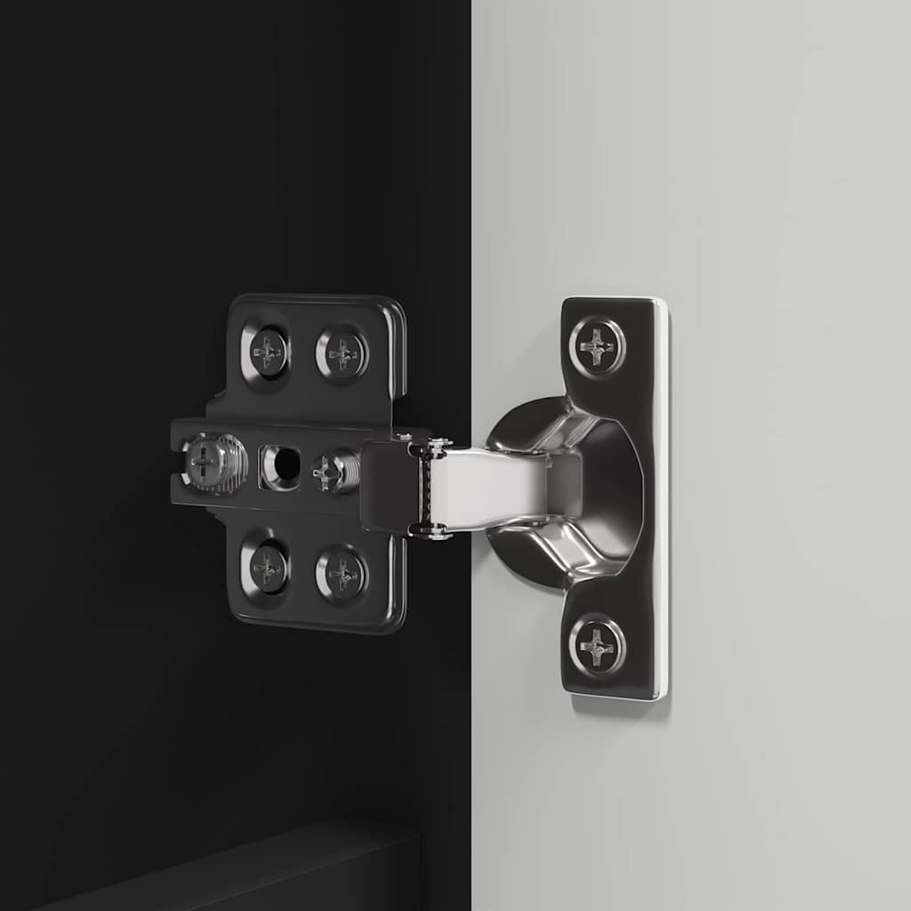 Set di mobili per il bagno 4 pcs Nero Legno multistrato