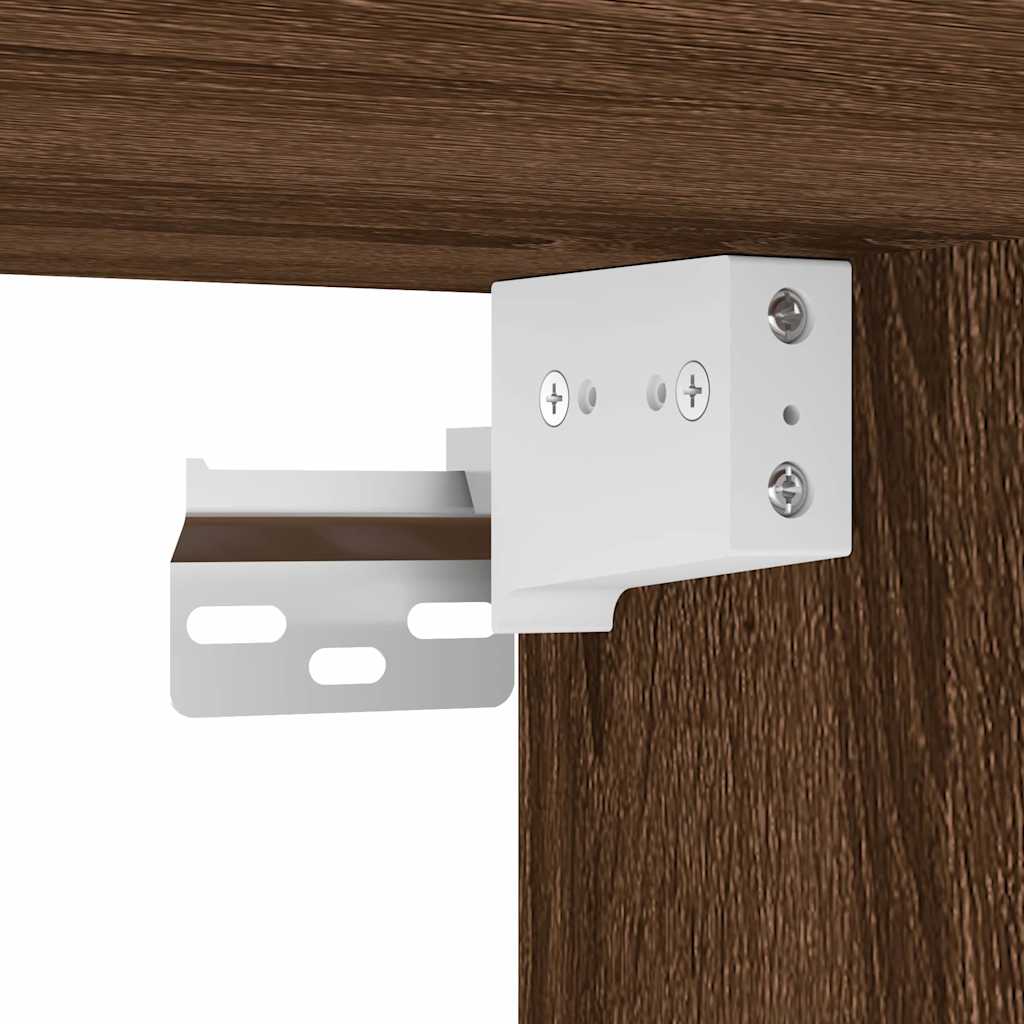 Set di mobili per il bagno con cassetto 3 pcs Rovere Marrone