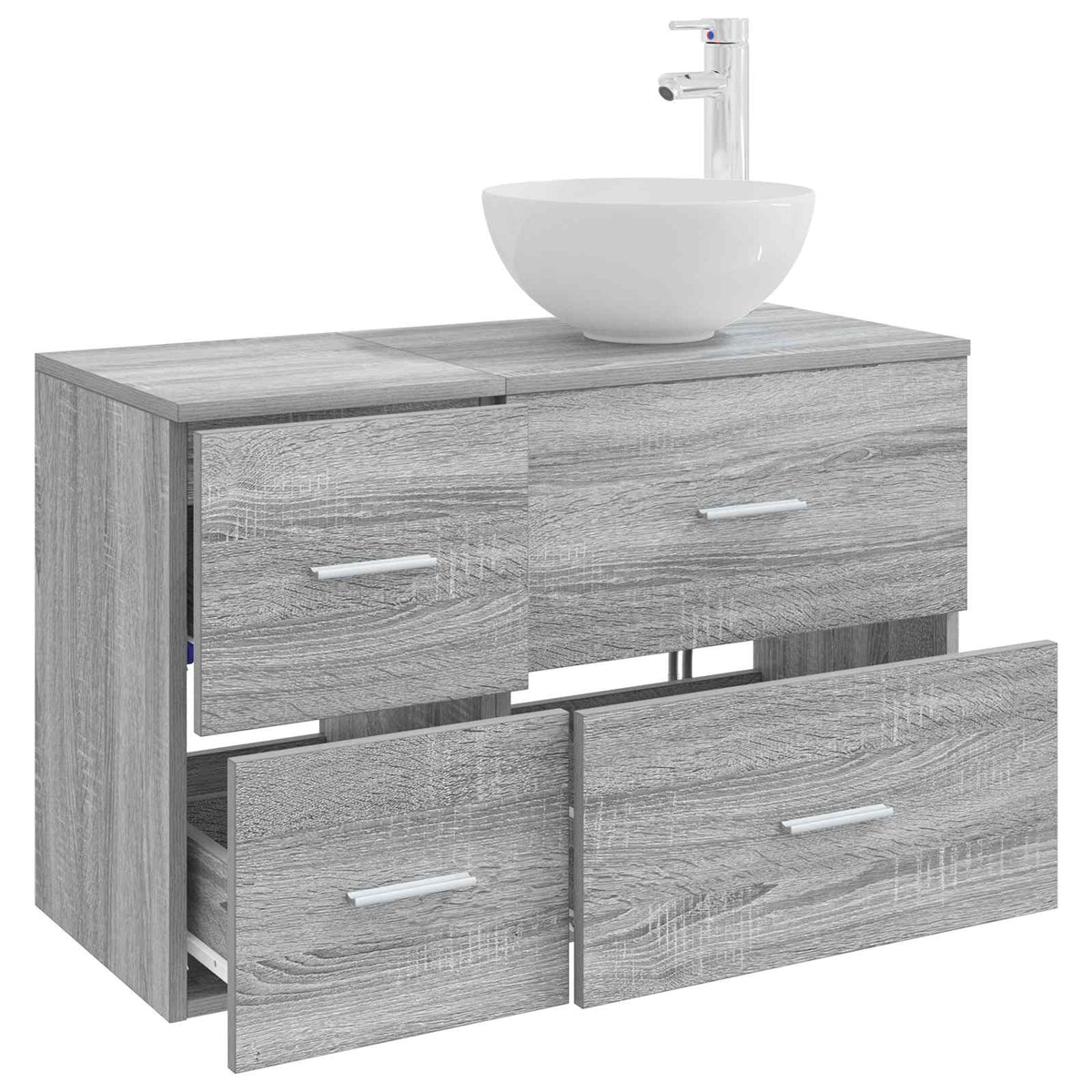 Set di mobili per il bagno 2 pcs Sonoma grigio | homemem39