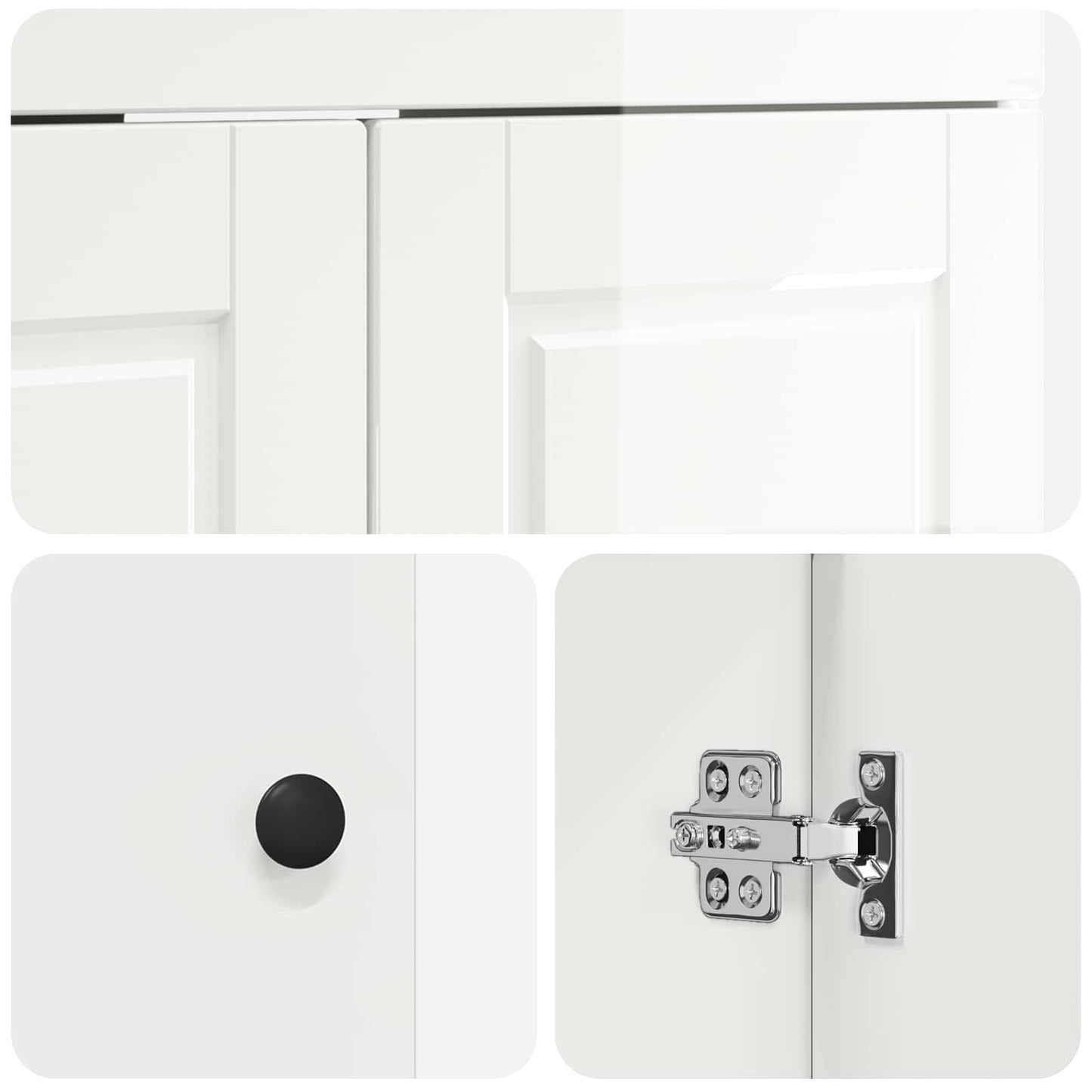 Set di mobili per il bagno Bianco Lucido 56 x 37,5 x 81 cm | homemem39