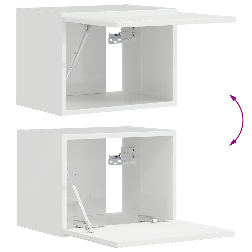 Mobile TV da parete Bianco Lucido 39 x 31 x 29,5 cm