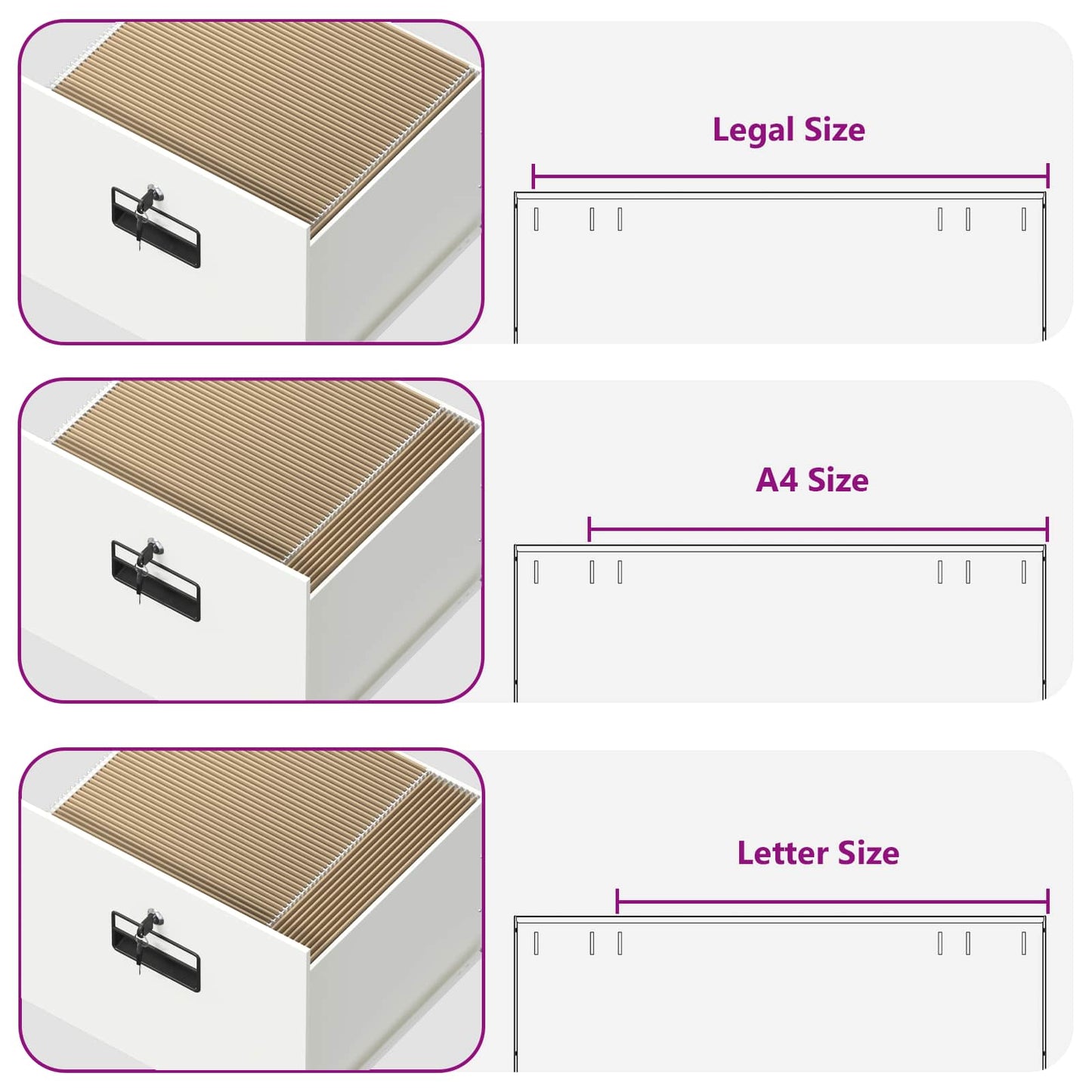 Armadio per File con cassetto Bianco 45,5 x 42 x 74,5 cm