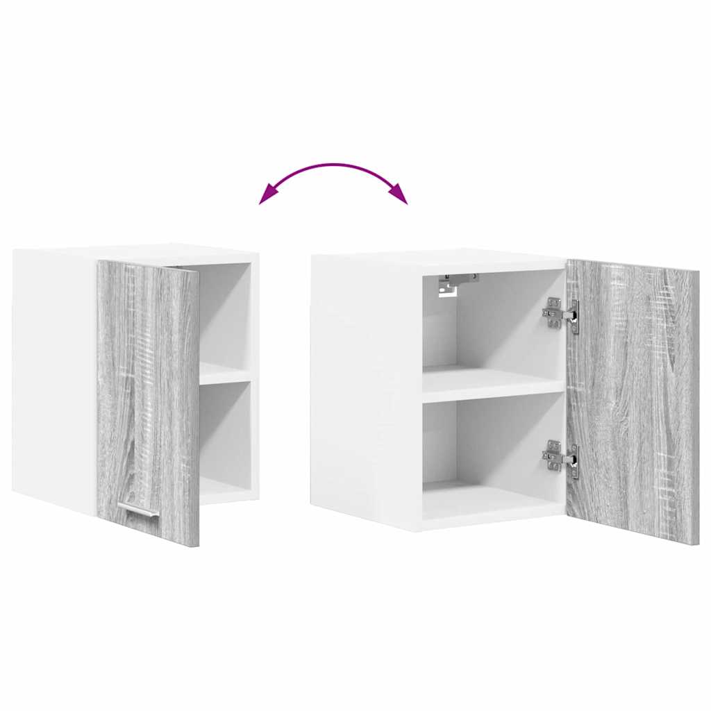 Armadio pensile 2 pcs Grigio Sonoma e Bianco 30 x 31 x 40 cm