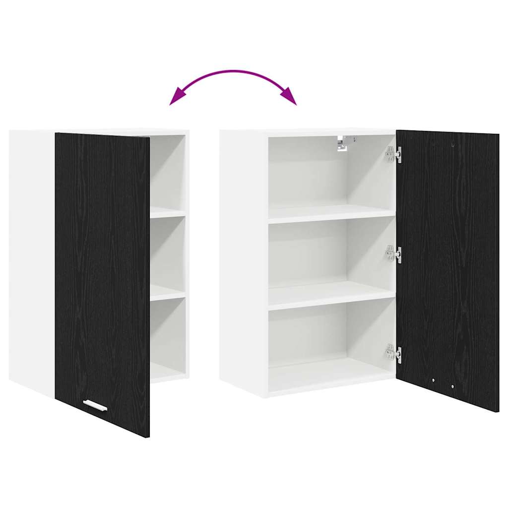 Armadio pensile con porta Rovere Nero e Bianco 50 x 31 x 80 cm