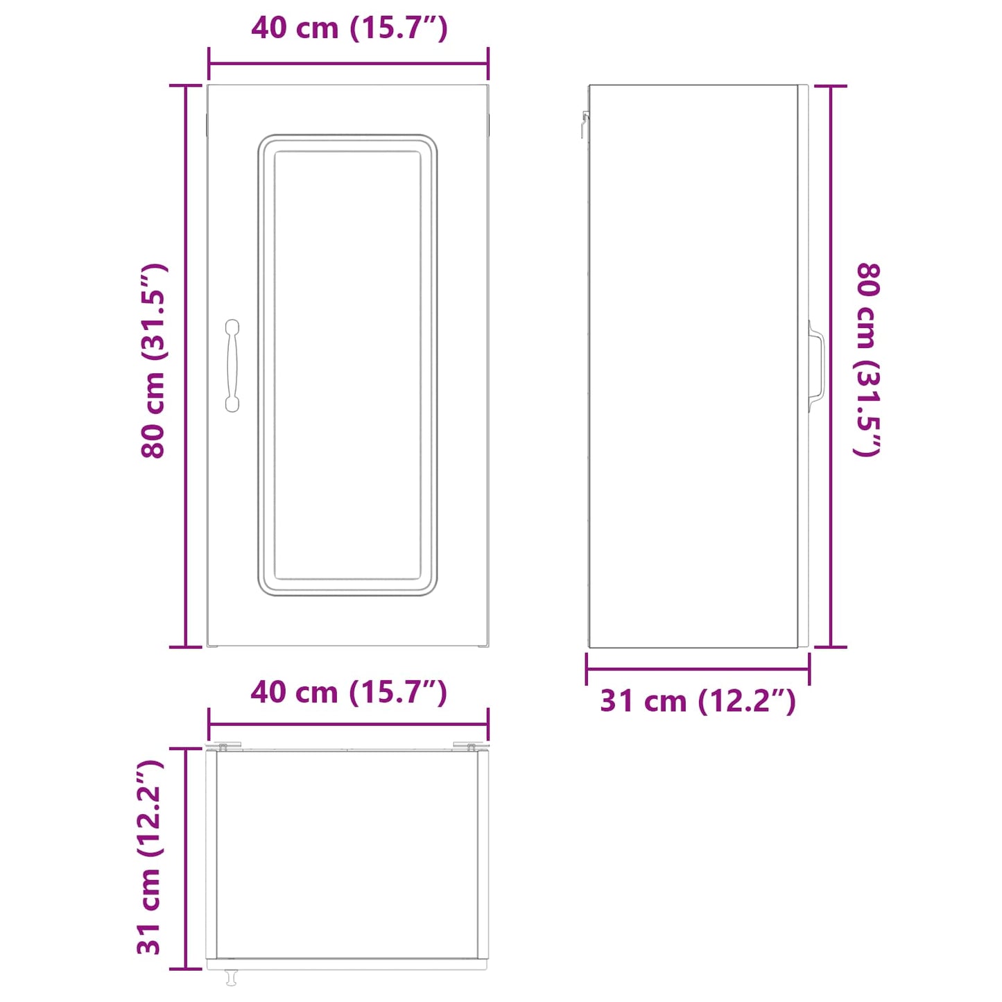 Pannello lavastoviglie Kalmar Legno vecchio 40 x 31 x 80 cm