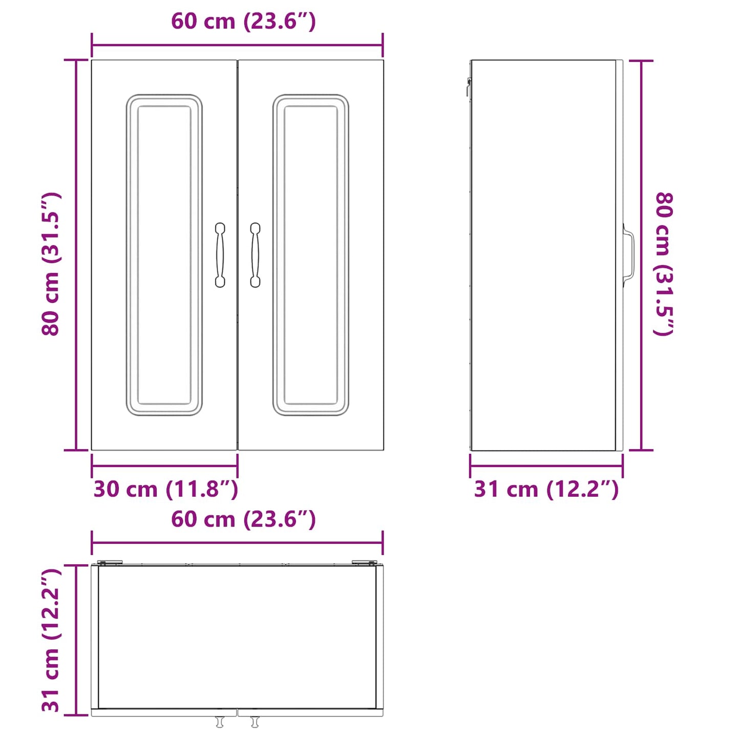 Pannello lavastoviglie Kalmar Legno vecchio 60 x 31 x 80 cm