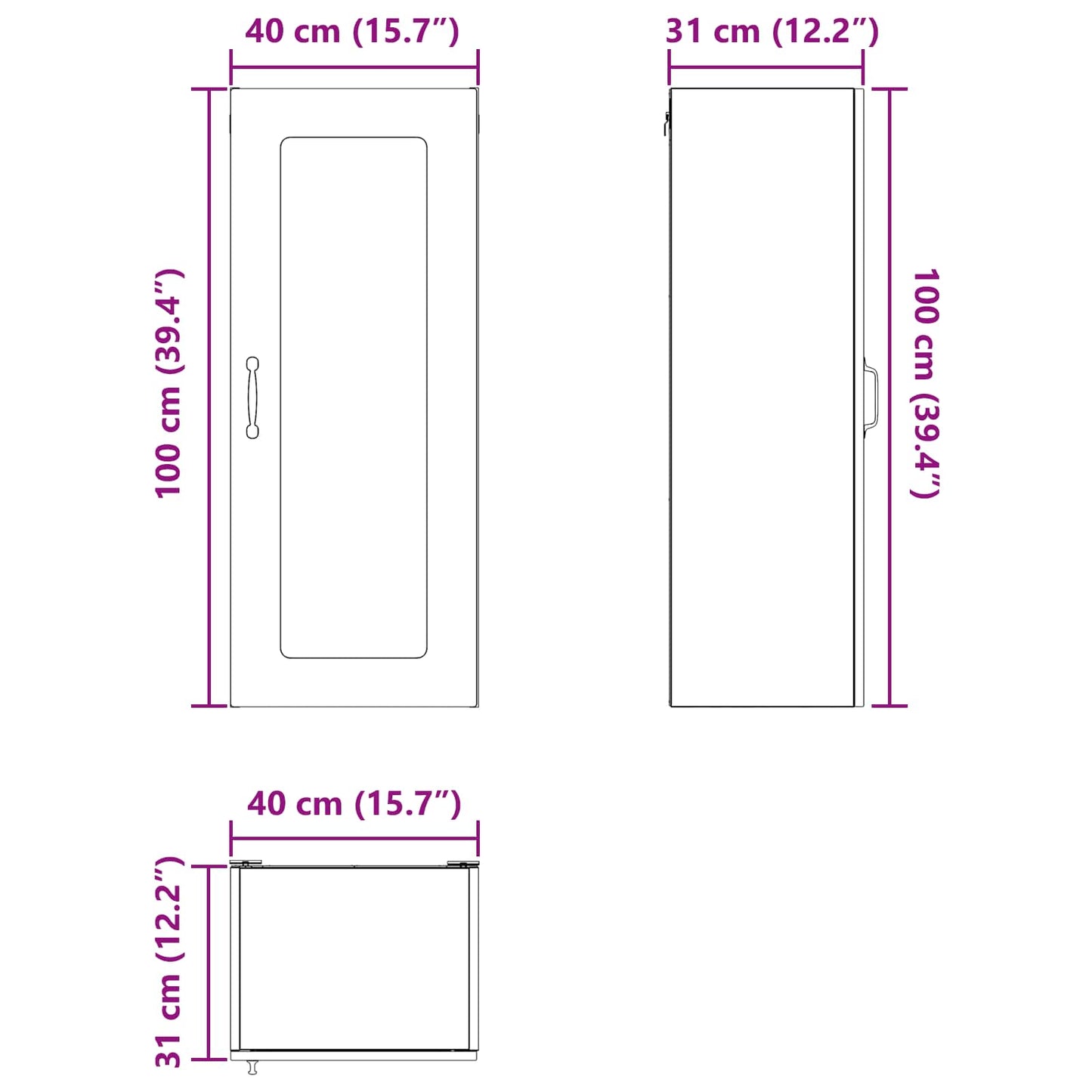 Pannello lavastoviglie Kalmar Legno vecchio 40 x 31 x 100 cm