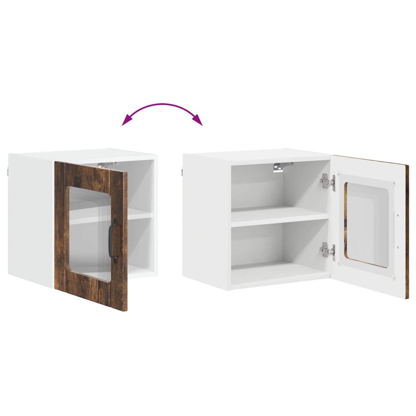 Mobile in vetro da parete LUCCA Rovere Fumo 40 x 31 x 40 cm