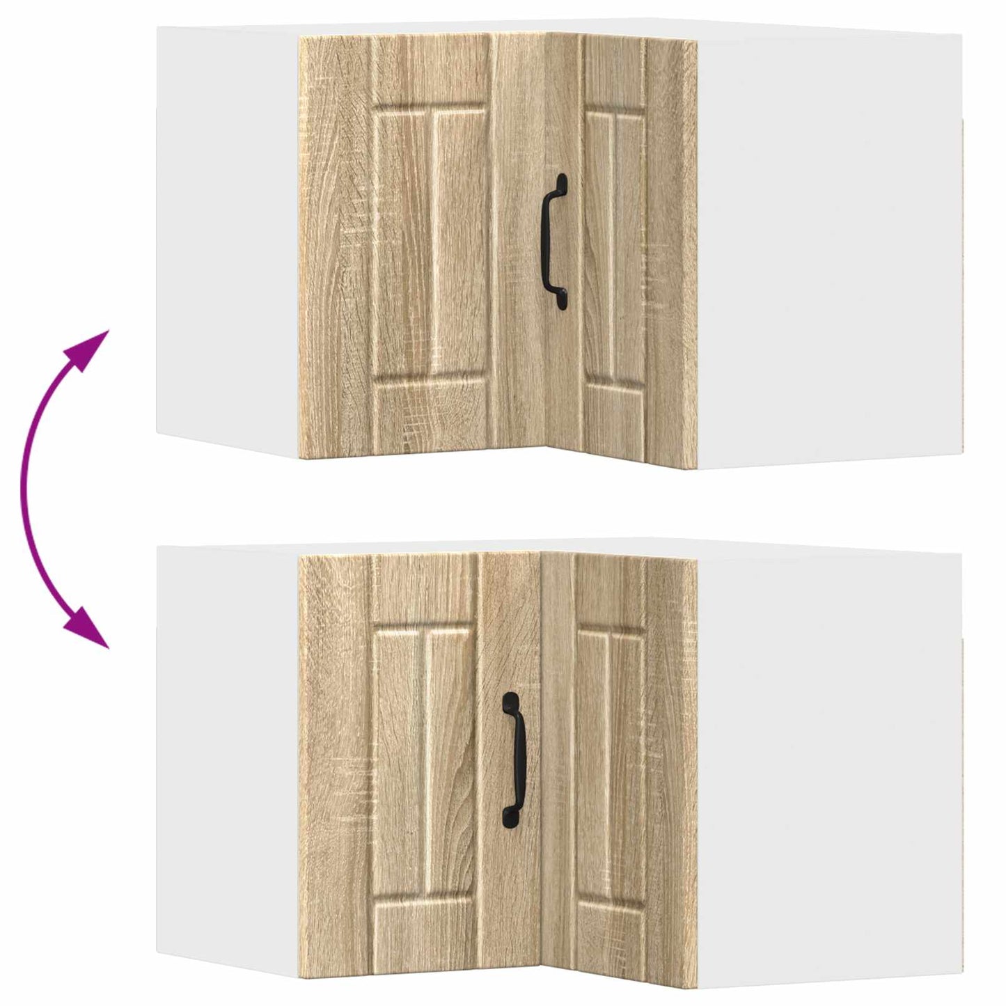 Mobile angolare per parete LUCCA Rovere Sonoma 57 x 57 x 40 cm