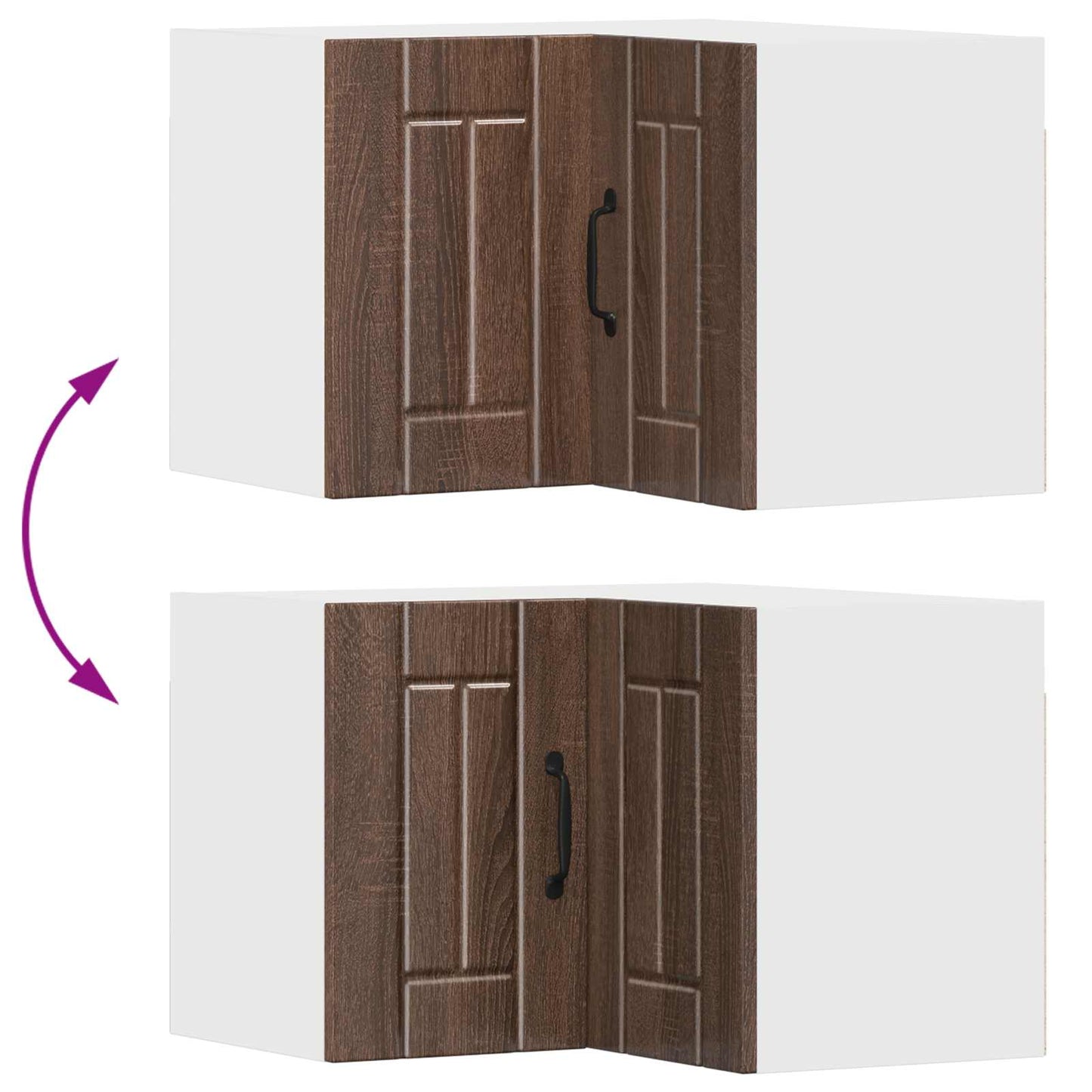 Mobile angolare per parete LUCCA Rovere Marrone 57 x 57 x 40 cm
