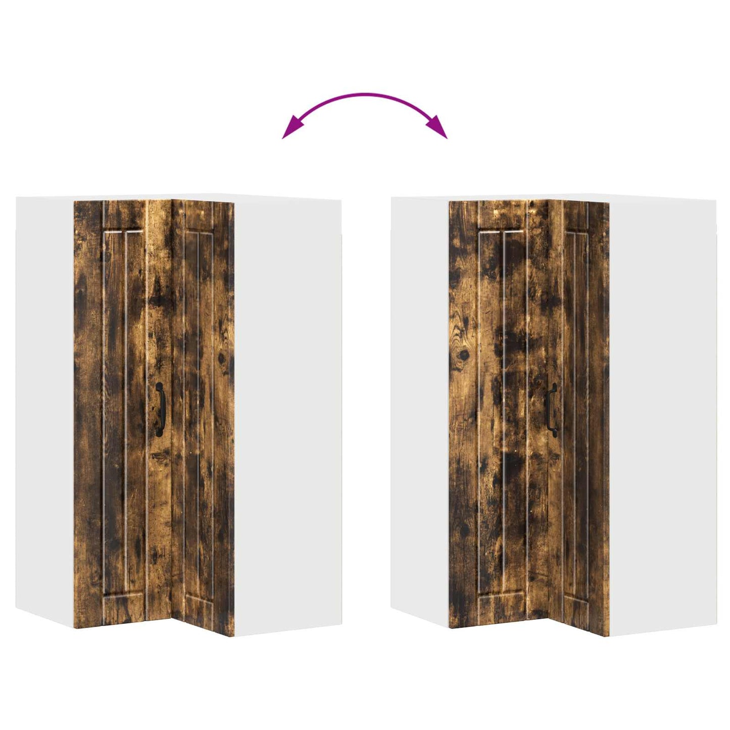 Mobile angolare per parete LUCCA Rovere Fumo 57 x 57 x 100 cm