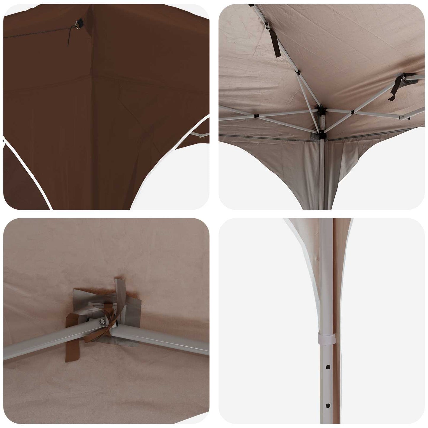 Tenda per feste a pop-up 192 x 192 x 245 cm Marrone