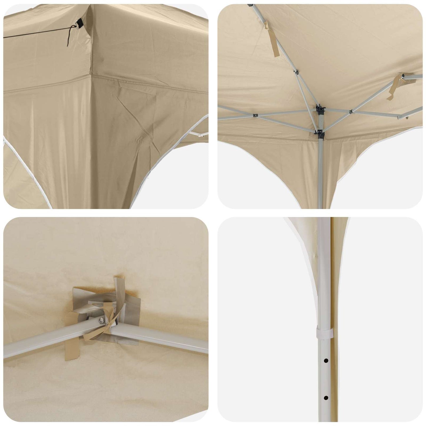 Tenda per feste a pop-up 290 x 290 x 245 cm Crema