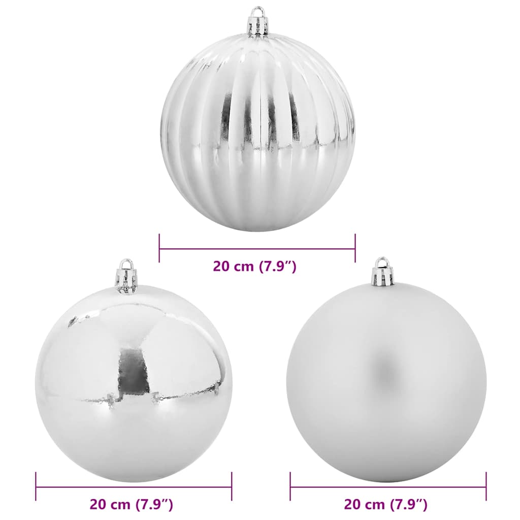 Set di palline di Natale XXL 4 pz Argento Plastica | homemem39