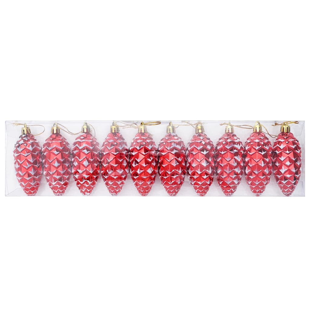 Palla di pino di Natale 40 pz Rosso 4 x 9 cm Plastica | homemem39