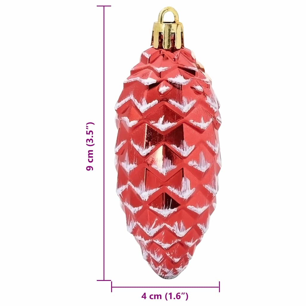 Palla di pino di Natale 40 pz Rosso 4 x 9 cm Plastica | homemem39