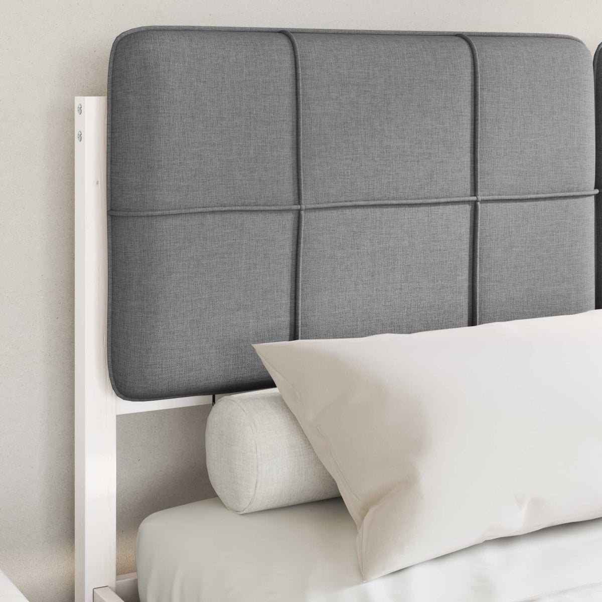 Letto con Testiera Rivestita Grigio chiaro 160 x 200 cm | homemem39