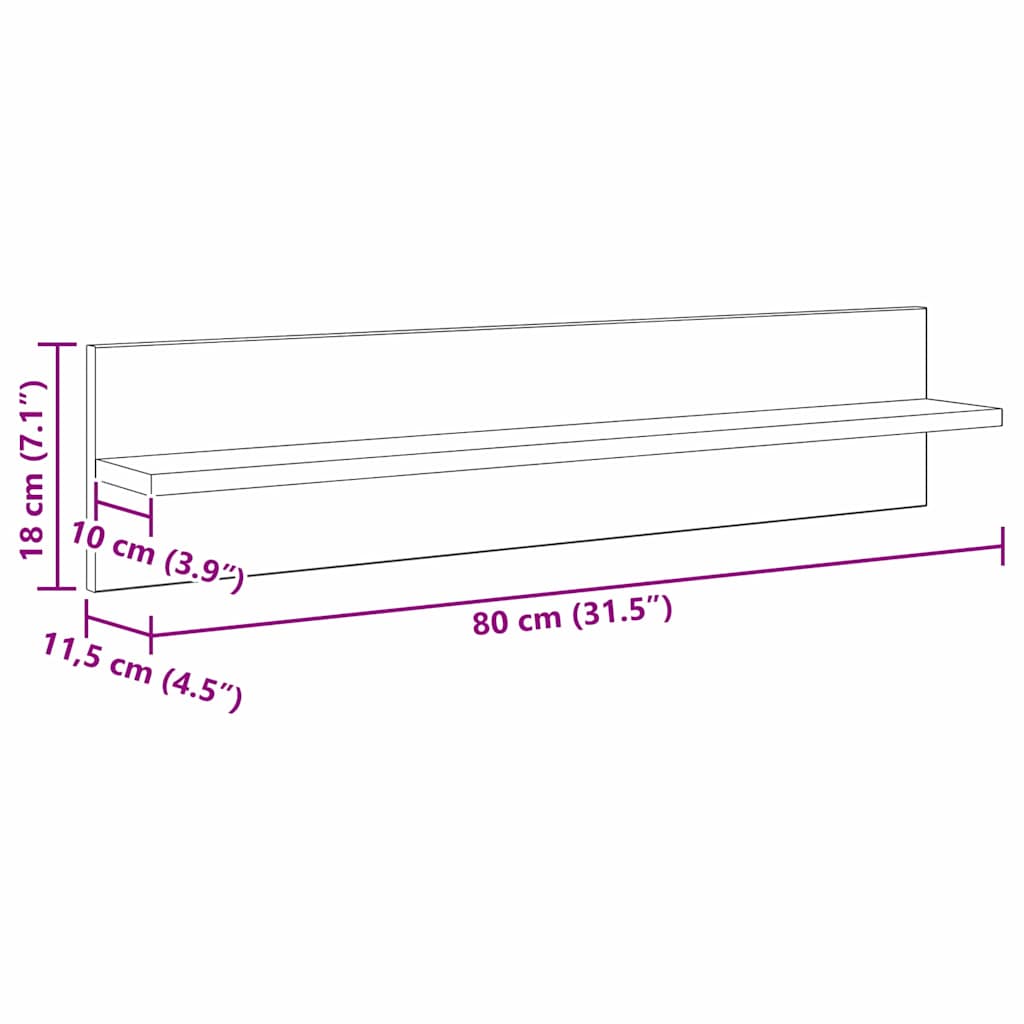 Scaffali da parete A parete 4 pcs Rovere artigianale | homemem39
