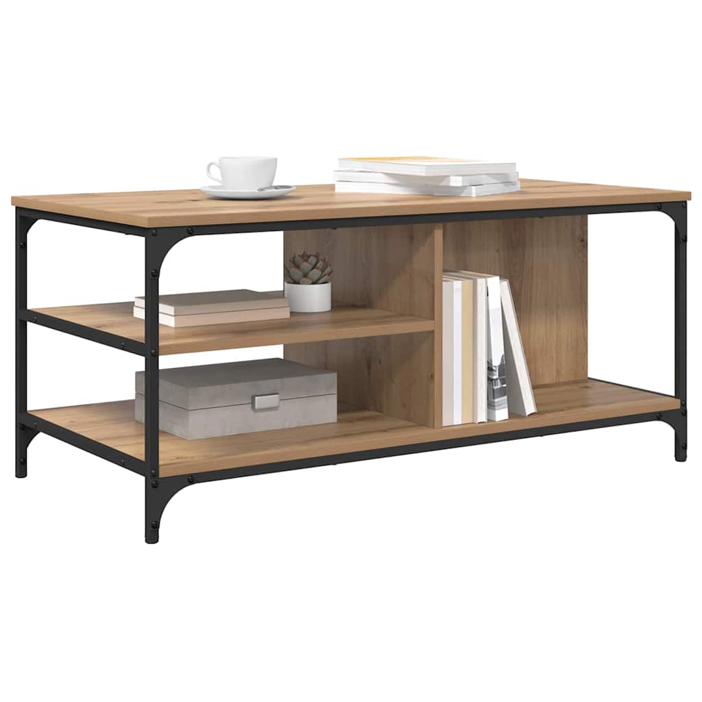 Tavolino da salotto Rovere artigianale 100 x 50 x 45 cm | homemem39