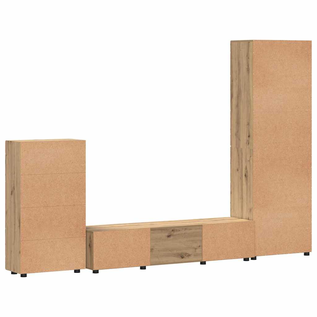 Set mobile TV FLORIN 3 pcs Rovere artigianale Legno multistrato