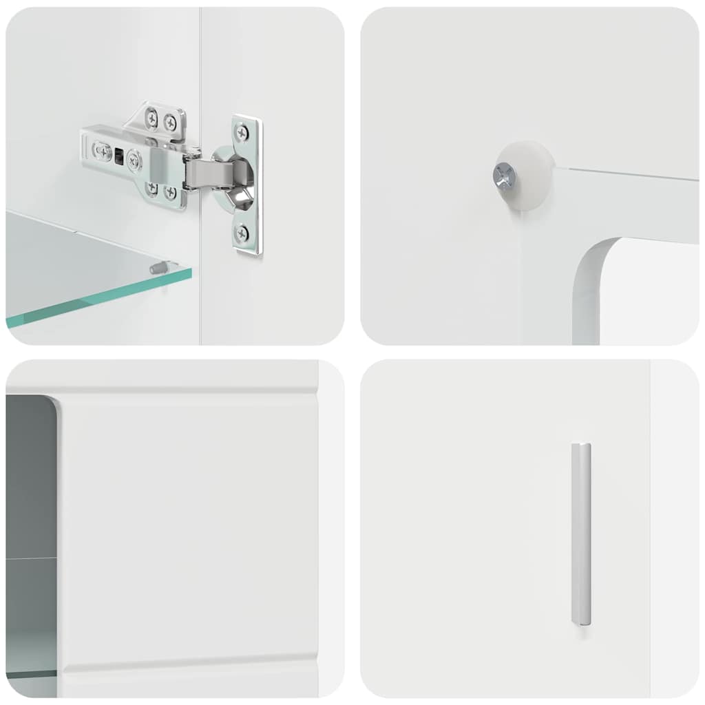 Set mobile TV FLORIN 3 pcs Bianco Lucido Legno multistrato