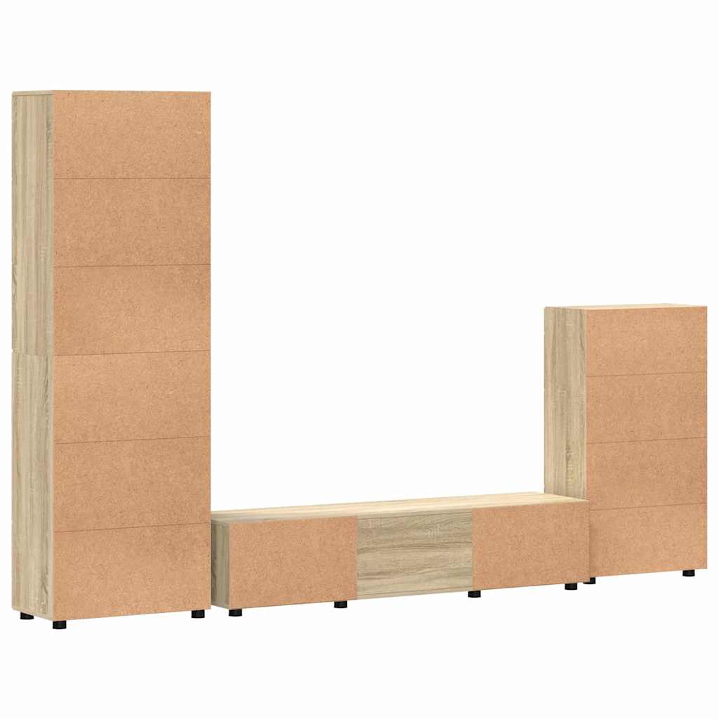 Set mobile TV FLORIN 3 pcs Rovere Sonoma Legno multistrato | homemem39