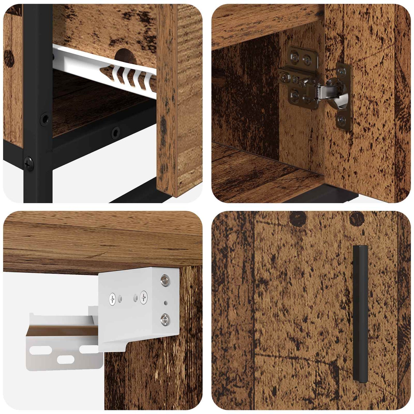 Set di mobili per il bagno con cassetto 3 pcs Legno vecchio