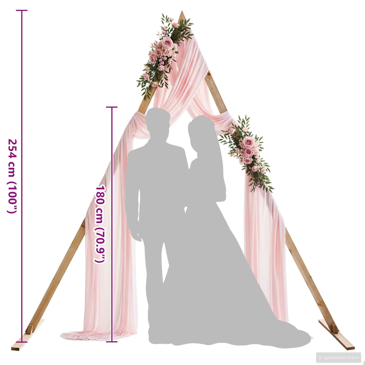 Arco Nuziale Marrone Chiaro 202 x 95 x 254 cm | homemem39