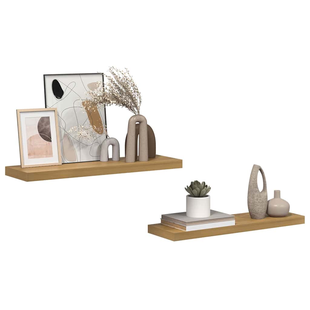 Scaffale da parete A parete 2 pz Marrone 90 x 23,5 x 3,8 cm | homemem39