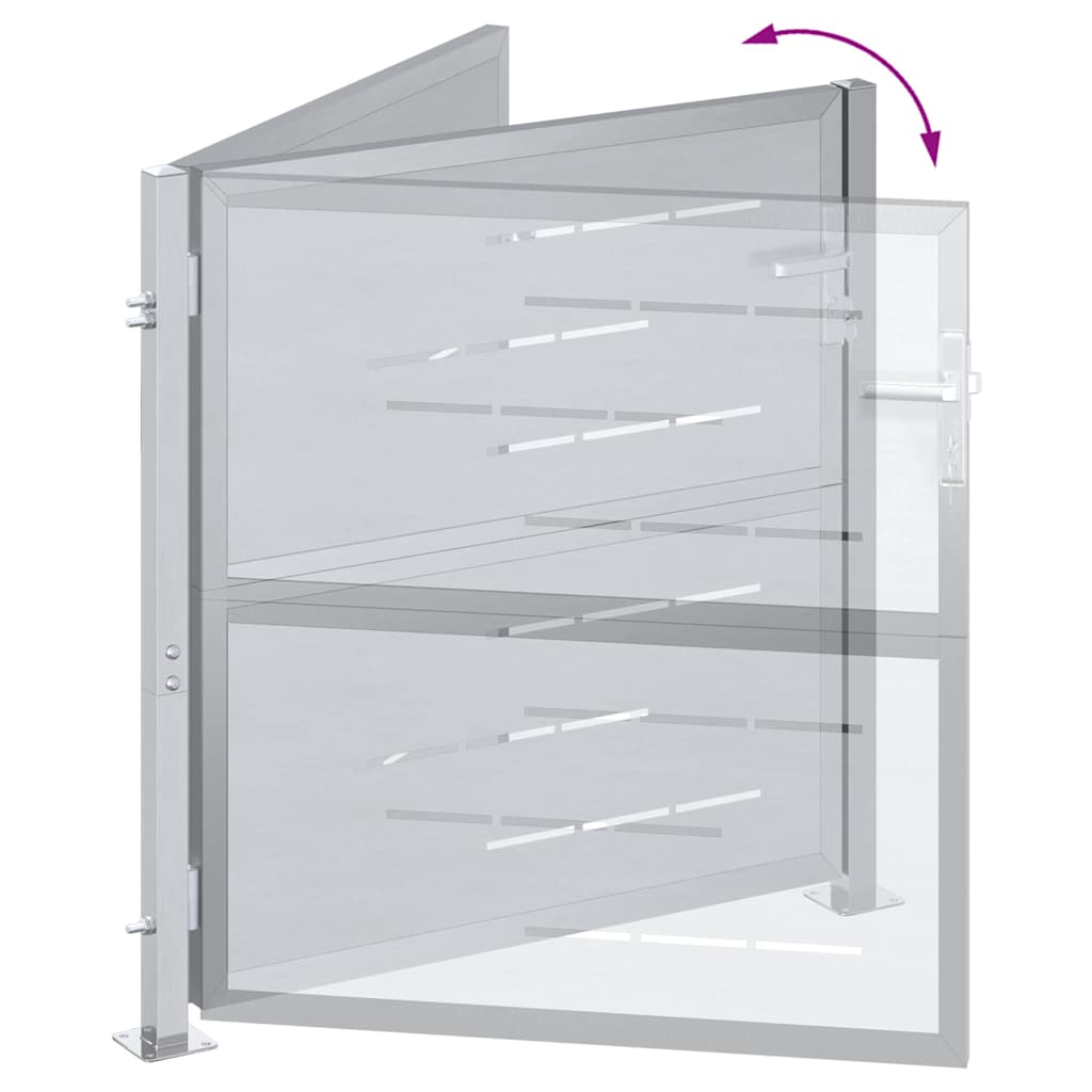 Cancello da giardino Argento 96 x 100 cm Acciaio inossidabile