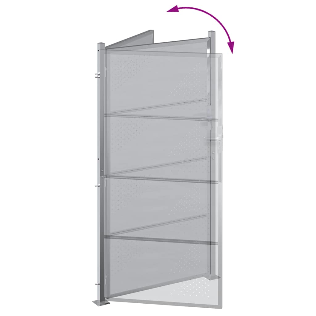 Cancello da giardino Argento 96 x 180 cm Acciaio inossidabile