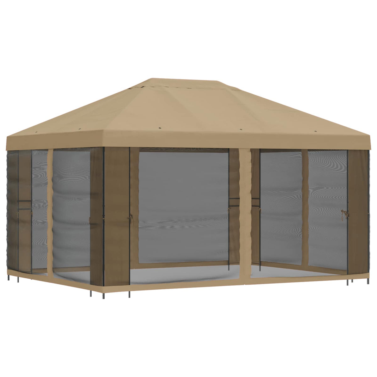 Gazebo da giardino con pareti laterali 4 × 3 m Beige | homemem39