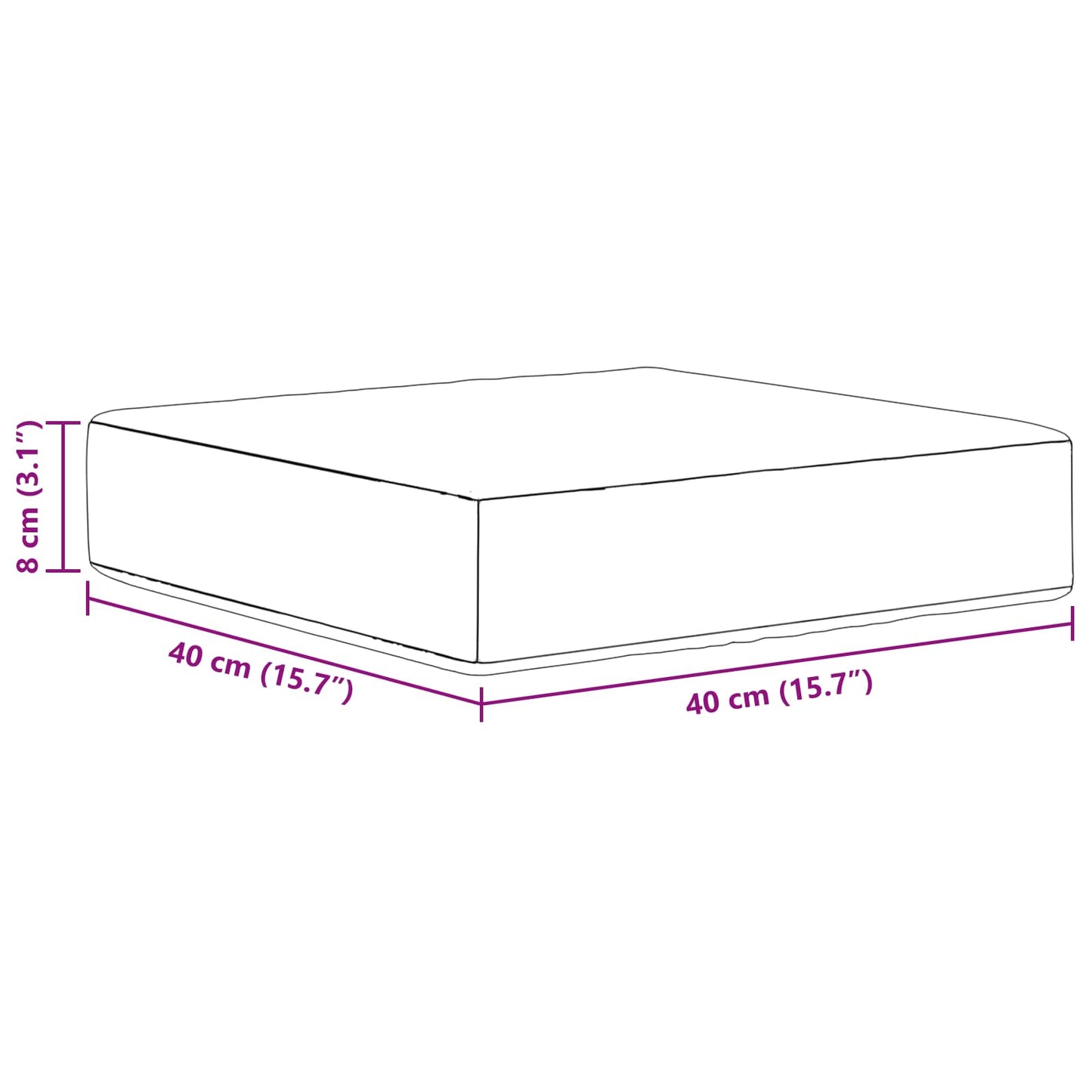 Cuscino da Sedia Esterno Turchese 40 x 40 x 8 cm | homemem39