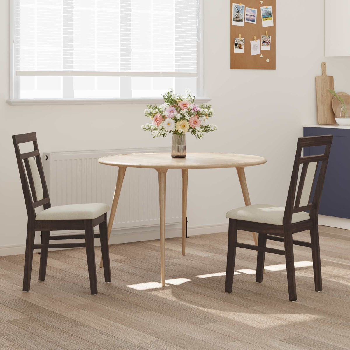 Sedia da pranzo 2 pz Legno di gomma solido 36 x 44,5 x 91,5 cm - homemem39