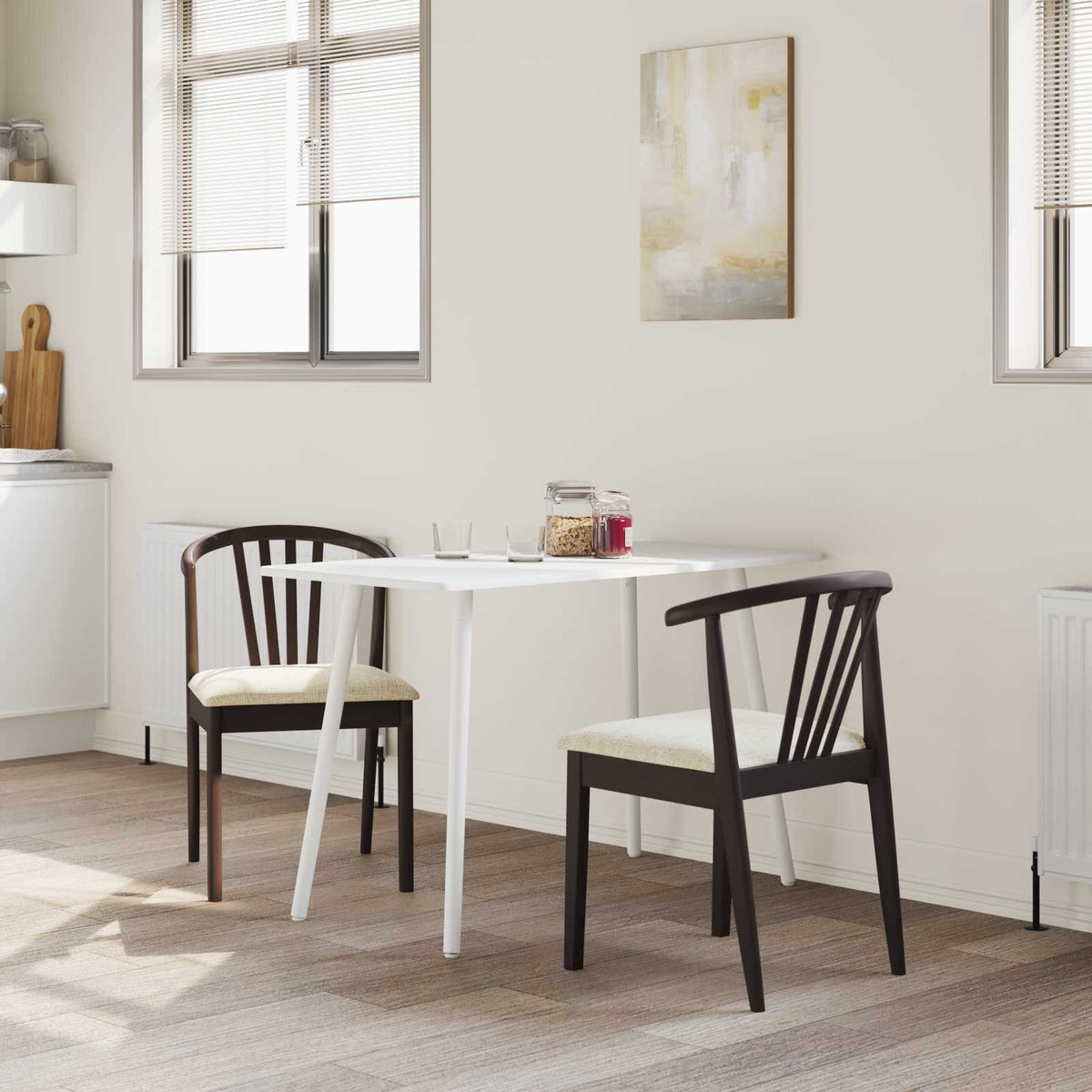 Sedia da pranzo 2 pz Legno di gomma massiccio 51 x 61 x 80,5 cm - homemem39