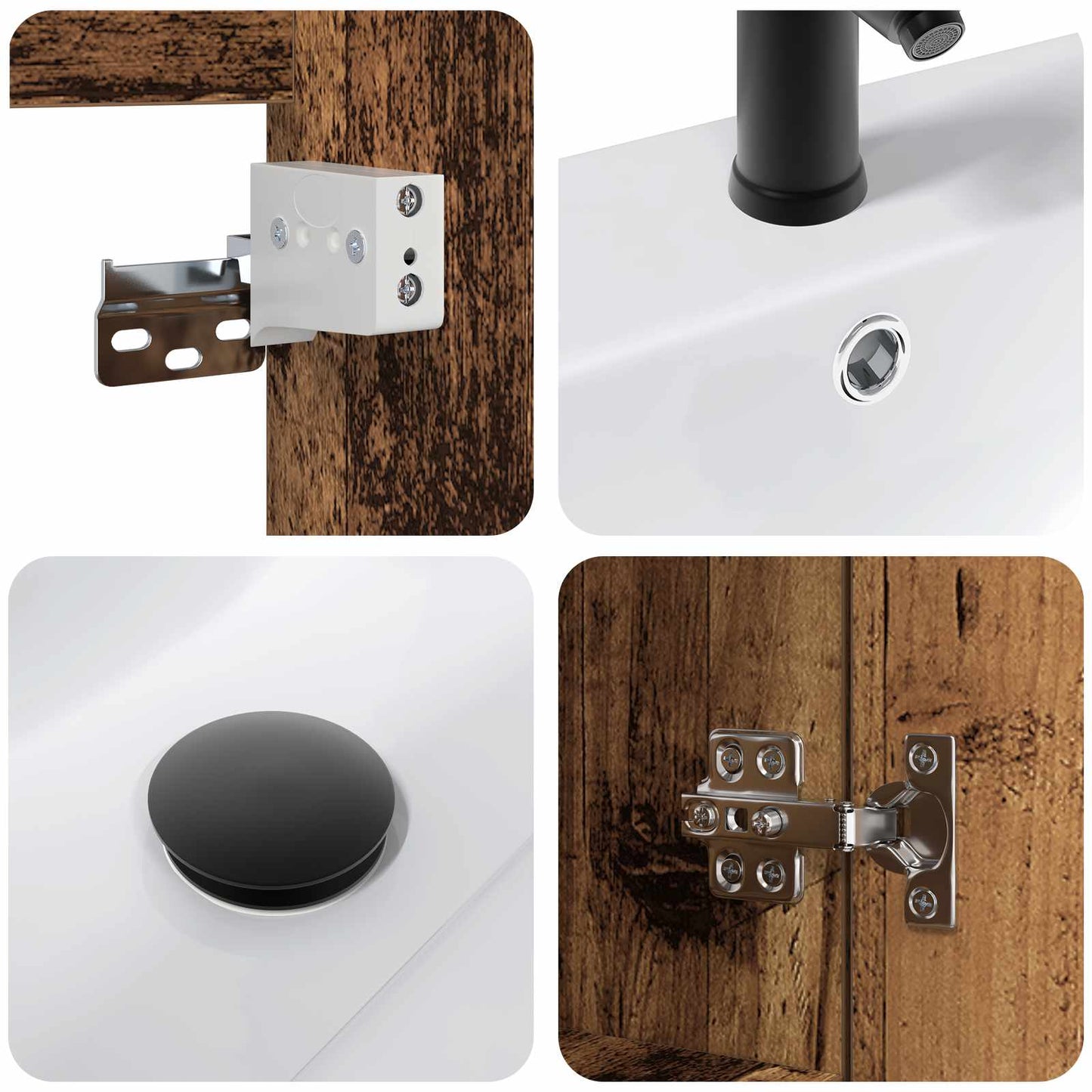 Mobile bagno con lavabo con porta Legno vecchio 61 x 39 x 58 cm | homemem39