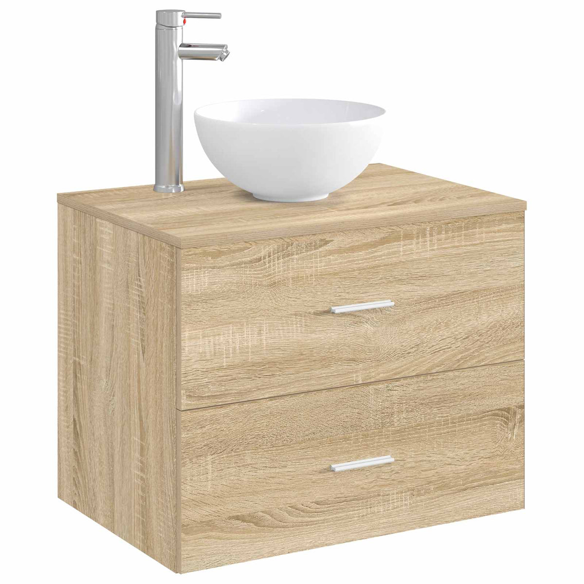 Lavabo con rubinetto e scarico Cromato 32 x 32 x 13 cm Ceramica - homemem39