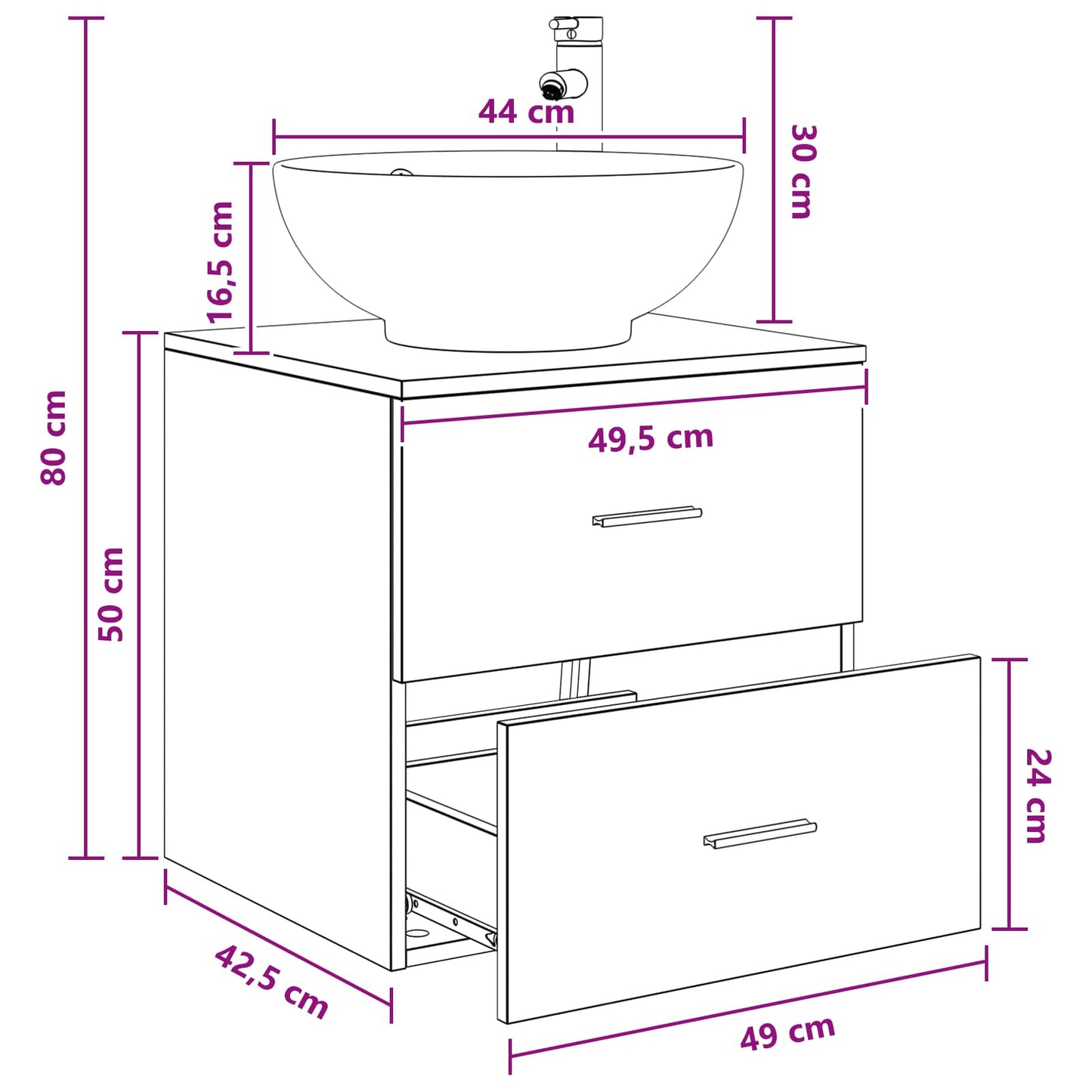 Mobile Lavabo da Parete Rovere Artigianale | homemem39