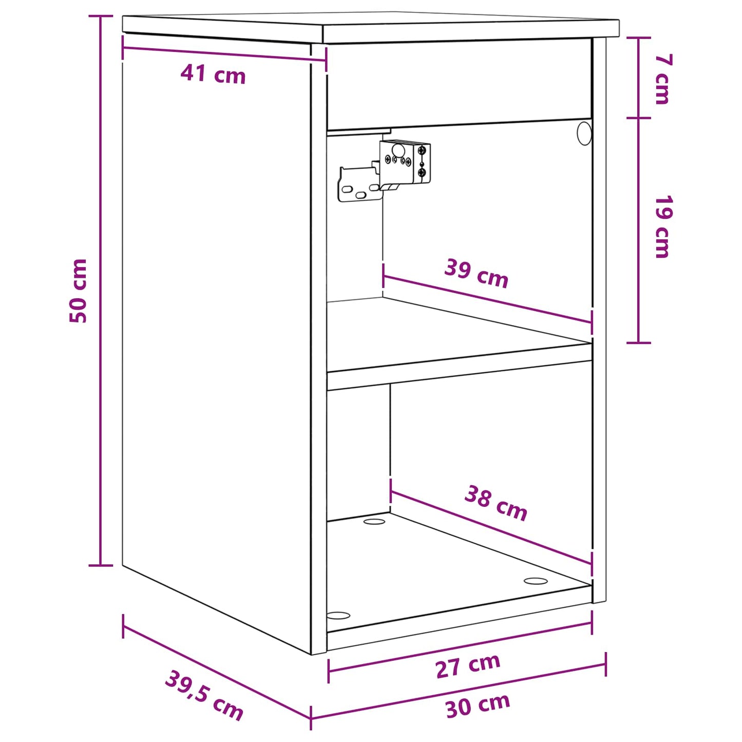 Armadio Bagno In-between Rovere Nero 30 x 35 x 50 cm | homemem39