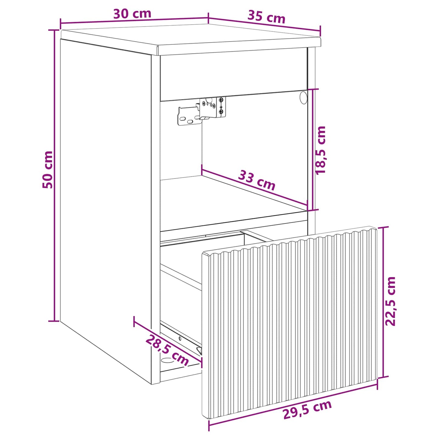 Mobile da Bagno Rovere Fumo 30 x 35 x 50 cm | homemem39