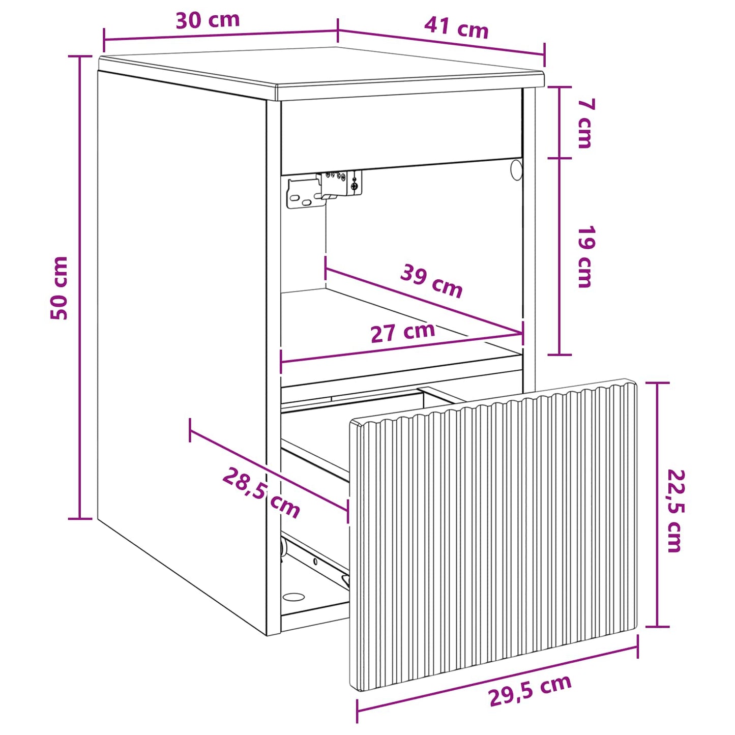 Mobile da Bagno Sonoma grigio 30 x 41 x 50 cm | homemem39