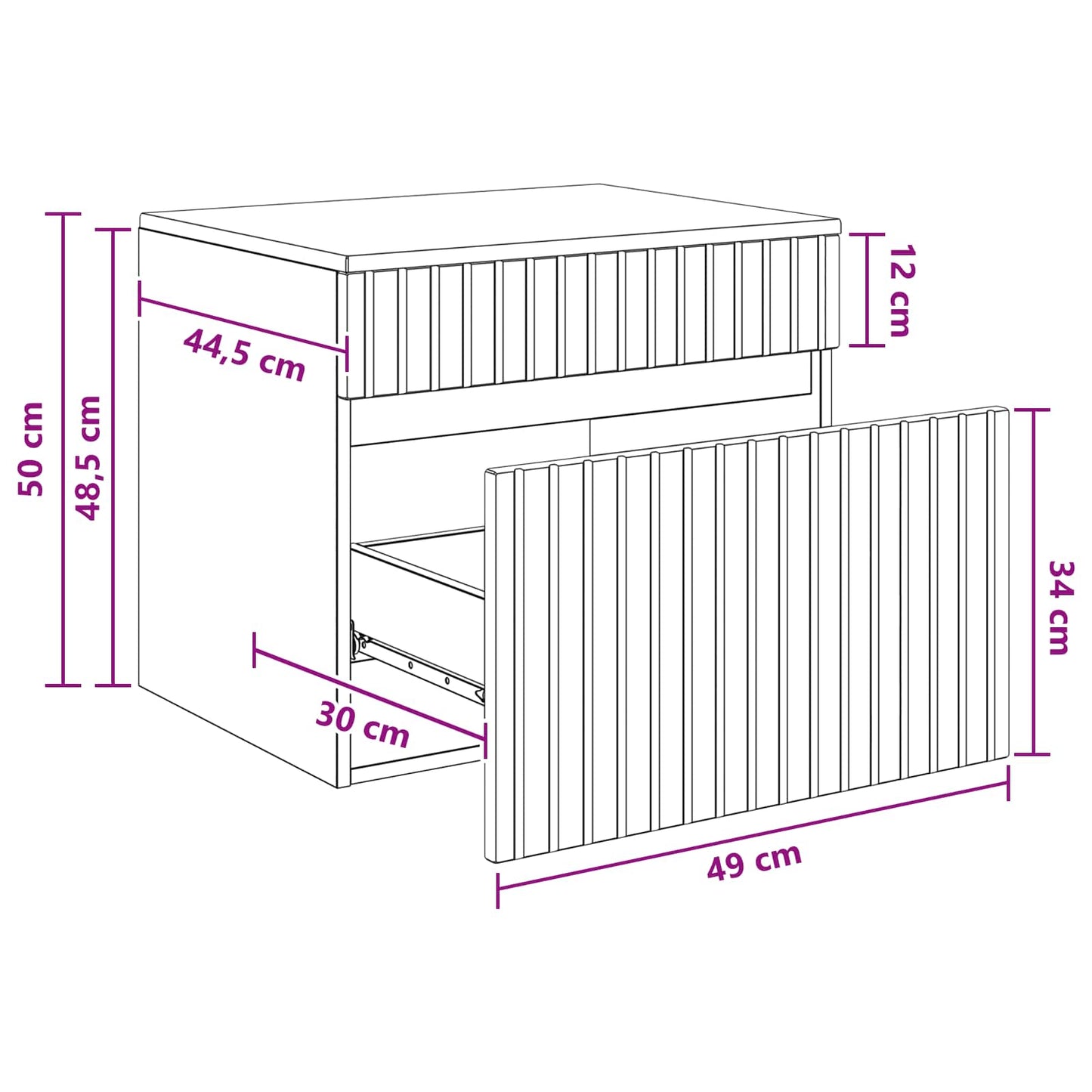 Mobiletto da Bagno a Muro Bianco 59 x 44,5 x 50 cm | homemem39