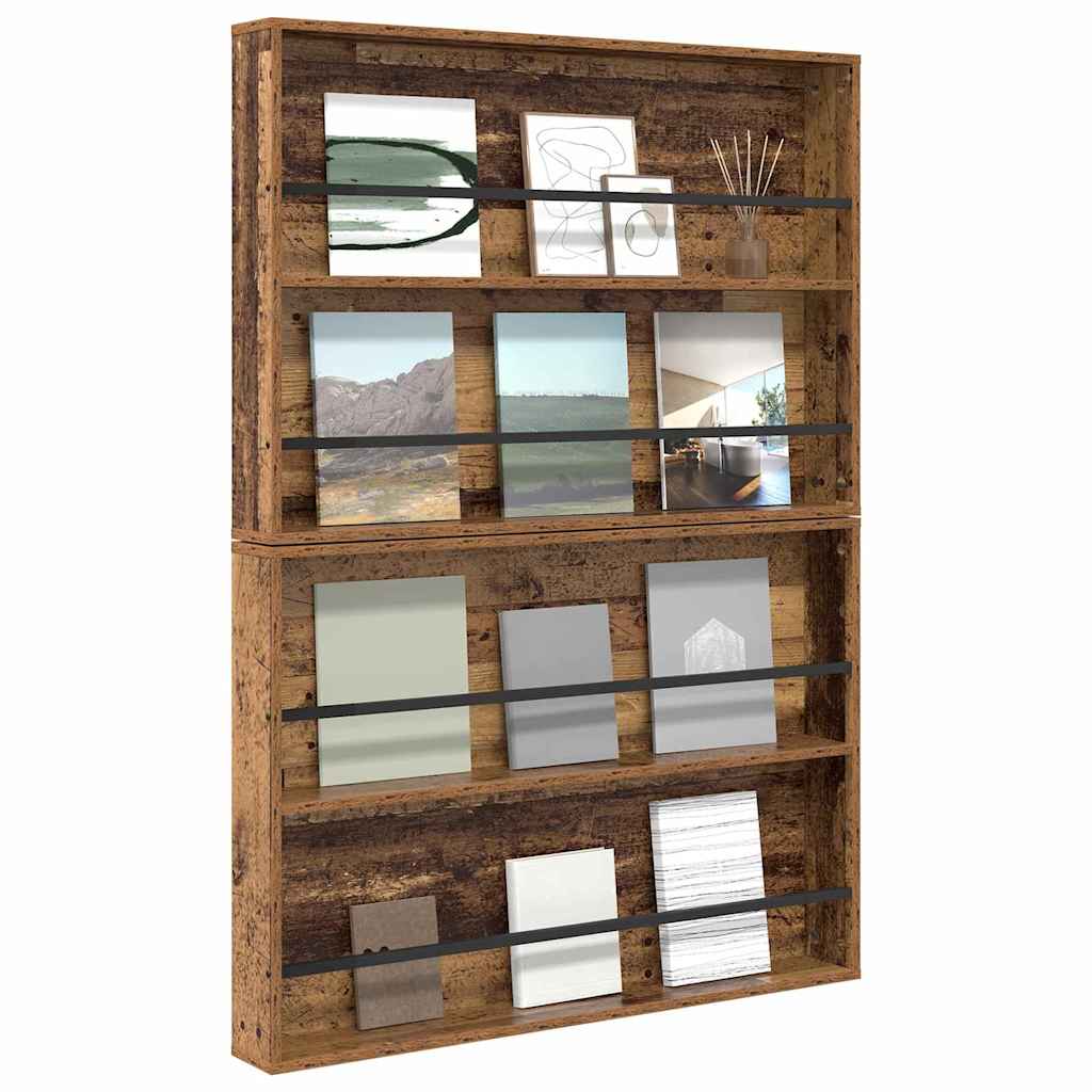 Scaffale per riviste 2 pcs Legno vecchio 100 x 12 x 70 cm | homemem39