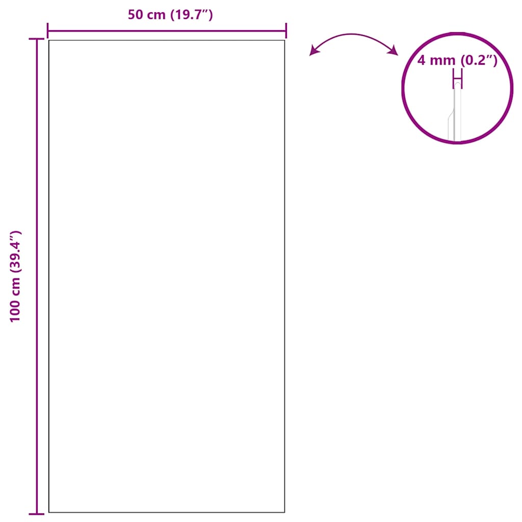 Specchio da parete Rettangolare 50 x 100 cm vetro temperato | homemem39